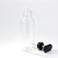 Bouteille à pompe transparente en PET de grande capacité 800 ml, anti-fuite, pompe carrée noire pour shampoing, savon pour les mains, OEM personnalisé