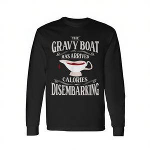 T-shirt à manches longues Gravy Boat Thanksgiving avec motif Calories Disembarking - Product Image 2