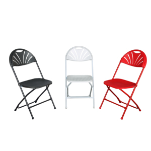 Silla plegable con respaldo de ventilador de comedor de plástico blanco portátil para actividades interiores y exteriores para deshierbe de jardín y comedor - Product Image 5