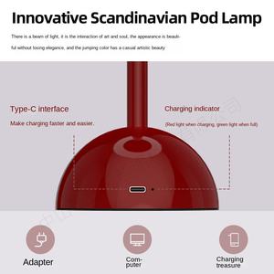 Denmark Modern Iron Flower Bud LED Simple Dimmable <strong>Table</strong> <strong>Lamp</strong> Bedroom Bedside Wedding Decor Battery Operated <strong>Touch</strong> Control Gift - Product Image 3