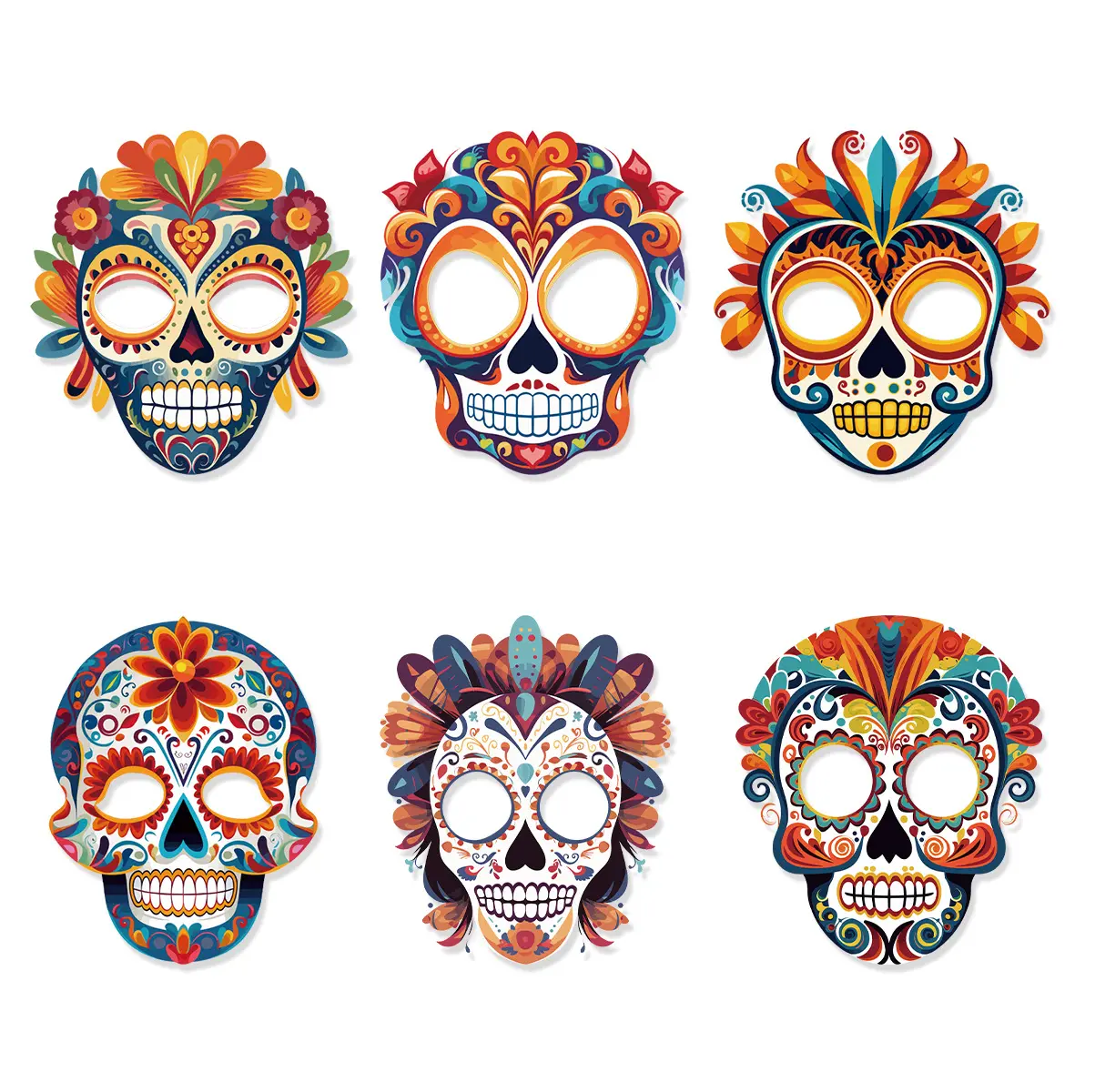 New design mexican mask mexican day of the dead skull mask cosplay handmade DIY makeup ball mask