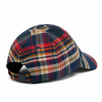 Gorra de Béisbol de Diseño de Alta Calidad, de Tela a Cuadros de Algodón, de 6 Paneles, con Logotipo Bordado en Tela