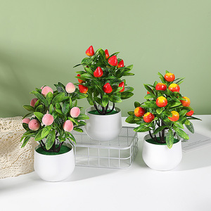 Bonsaï artificiel Qi Xing de 9,6 pouces, ornement de bureau en plastique pour la décoration du salon et de la chambre - Product Image 2