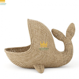 Panier de rangement en rotin en forme de baleine du Vietnam, tissé à la main, écologique, moderne, mignon, multifonctionnel, pour la décoration de la maison - Product Image 2