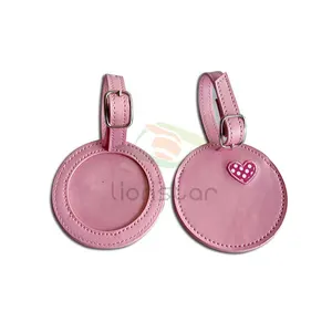 Etichette personalizzate personalizzate con cuore rotondo in pelle sintetica con Logo con Logo