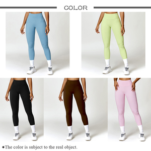 Yeni stil yüksek bel popo kaldırma egzersiz koşu Sweatpants hız kuru hiçbir T hattı sıkı pantolon kadın düz renk naylon Yoga <span class=keywords><strong>tayt</strong></span> - Product Image 3