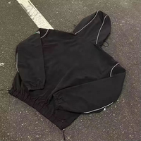 Ensemble de jogging léger en nylon personnalisé OEM, sweat à capuche respirant zippé et pantalon de survêtement, coupe-vent réfléchissant 3M imprimé