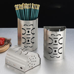 Soporte para cubiertos de acero inoxidable dorado, escurridor de palillos perforados, cesta de almacenamiento de utensilios de cocina, escurridor de vajilla de Metal - Product Image 3