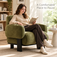 Fauteuil d'appoint moderne en bois massif, chaise de loisirs rembourrée écologique avec pieds en bois massif pour salon, appartement, centre commercial