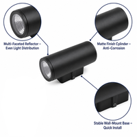 Lampe murale LED ronde à double tête, étanche IP65, éclairage vers le haut et vers le bas, RGB RGBW, pour extérieur, jardin, cour