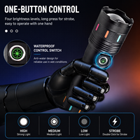 Lampe torche LED laser blanche rechargeable par USB en alliage d'aluminium, étanche, avec tête réglable pour le camping