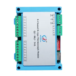 โมดูลเทอร์โมคัปเปิลชนิด K ของ Huaqingjun,เทอร์โมคัปเปิลโมดูล MODBUS RTU/TCP โปรโตคอลทนความร้อนสำหรับโพรบ8ช่อง