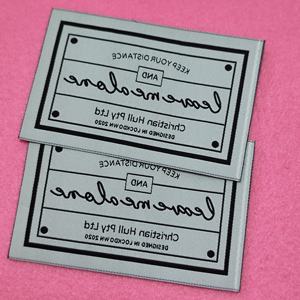 Étiquettes de vêtements de marque originales à haute densité étiquette tissée plate personnalisée étiquette de vêtement de tissage à coupe droite - Product Image 6