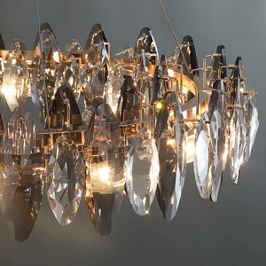 Lustre élégant en cristal <span class=keywords><strong>noir</strong></span>, suspension dorée de luxe, <span class=keywords><strong>lampe</strong></span> de plafond décorative pour salon, chambre, villa, hall, table à manger - Product Image 6