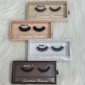 Emballage de boîte de cils de couleur marron nu personnalisé de marque privée en gros 3D 20mm à 25mm 100 vrais cheveux de vison cils bouclés moelleux - Product Image 1