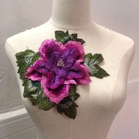 Indah Multi warna 3d bunga Peony bordir renda Applique menjahit Patch DIY Kerajinan Dekorasi LT2507A