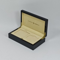 Boîte cadeau en bois haute brillance avec intérieur en suède, charnière dorée, logo personnalisé, boîte de rangement en bois de luxe pour emballage cadeau d'entreprise haut de gamme