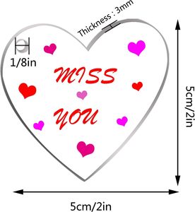 60 gói 2 inch Acrylic tim Keychain khoảng trống Acrylic trái tim đĩa với Lỗ 1/8 inch dày cho DIY Keychain - Product Image 2