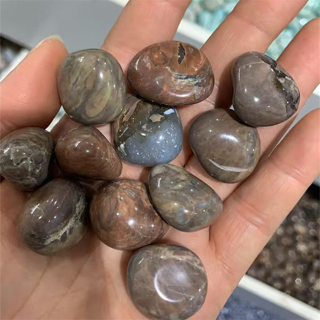 Wholesale 15-30mm Crystals Healing Stones Natur Brown Fire Agate Crystal Tumbled Stone for Decor