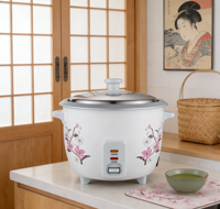 Autocuiseur Électrique Automatique 0,6L-6L en Acier Inoxydable avec Cuve Antiadhésive en Forme de Tambour pour Usage Domestique et Hôtelier, avec Tasse de Mesure – Vente en Gros