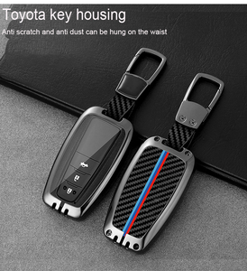 Housse de clé de voiture de luxe en alliage de zinc noir pour Toyota RAV4 Highland Corolla Hilux Fortuner Land Cruiser Camry CHR Prado 2017 - Product Image 4