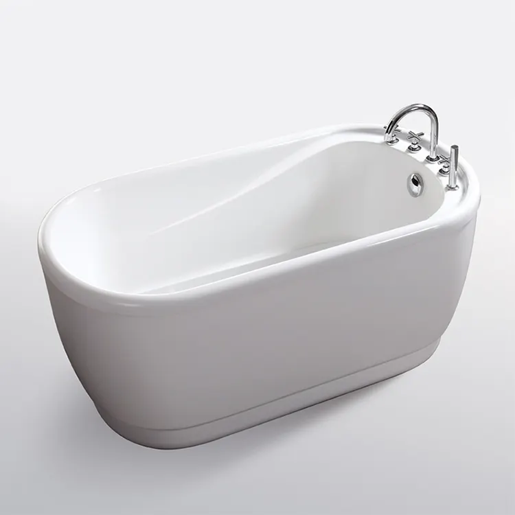 KMRY Custom Modern Home Hotel Acrylic Material Round Oval Bath Tub Bathroom Small Freestanding Spa Soak Bathtub