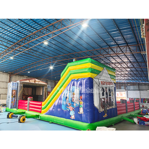 บ้านลมเป่าลมธีมวงร็อคเชิงพาณิชย์พร้อมสไลเดอร์ขนาดใหญ่ สนามกีฬาข้ามสิ่งกีดขวาง สนามเด็กเล่นสำหรับงานรื่นเริง - Product Image 3