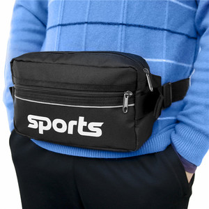 Sac banane de sport noir en polyester unisexe, sacoche bandoulière pour téléphone portable, idéal pour les activités de plein air - Product Image 2