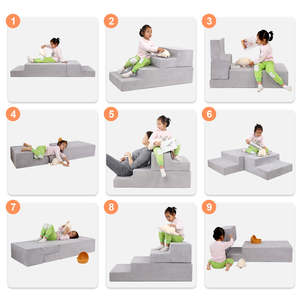 Canapé de salon modulaire amusant pour jeu créatif Ensemble de canapé en mousse souple pour enfant en bas âge Temps de jeu multi-scénarios - Product Image 6