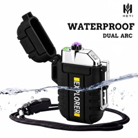 Briquet électrique à double arc plasma rechargeable par USB, étanche, coupe-vent, sans flamme, pour le camping en plein air, logo personnalisé, OEM, vente en gros, en vrac
