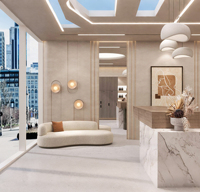 Aménagement intérieur de salon de beauté, décoration complète personnalisée de la pièce, éclairage LED, station de salon écologique, aménagement de boutique de manucure