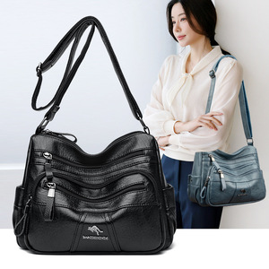 Nuevo Bolso de Mano Casual para Mujer, de Cuero PU Suave, de Alta Calidad, con Múltiples Bolsillos, Bandolera, Color Sólido, Bolso Mensajero para Dama - Product Image 1