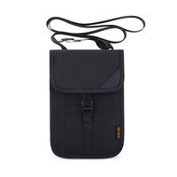 Pemegang Paspor Cross Body Anti-maling Rfid Blocking Dompet Leher Perjalanan Dompet Organizer Pemegang Dokumen Perjalanan