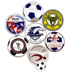 Logo Logam Kustom Lencana Klub Sepak Bola Olahraga Lencana Lapel Pin Enamel Keras Sepak Bola