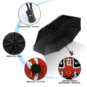High Quality Modern Travel Folding <b>Umbrella</b> with Auto Open Close 3 Fold Design Pongee Material Sun Protection UV Resistant - Product Image 4