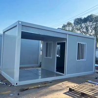 Casa Contenedor de Techo Plano de Instalación Rápida, Edificio Modular Prefabricado de Acero de 20 pies, Dormitorio Portátil, Oficina para Casas de Emergencia