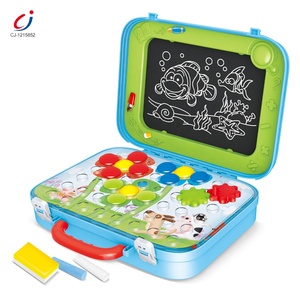Jouets éducatifs pour enfants : Tableau magnétique 2 en 1 avec tableau d'écriture et puzzle créatif en forme de <span class=keywords><strong>champignon</strong></span> à boutons pour mosaïque - Product Image 1