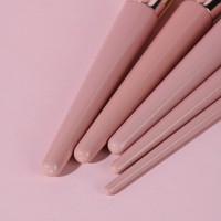 Pinceau éventail professionnel artisanal de luxe à manche en bois, 11 pièces, en poils synthétiques, pour marque privée