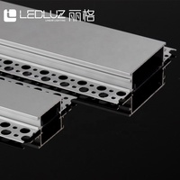 Diffuseur de lumière LED encastré avec bride pour éclairage linéaire commercial, profil en aluminium de 51.4mm de large pour bandes de LED COB/rigides