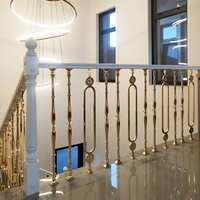 Rampe d'escalier moderne de luxe en bois massif, balustrade d'escalier pour l'intérieur de la villa, balustre d'escalier sculpté de style européen
