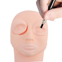 SCIEDU Modèle de tête en silicone 3D en trois parties détachables pour la pratique des sourcils, des yeux et des lèvres – Moule d'entraînement pour l'esthétique médicale