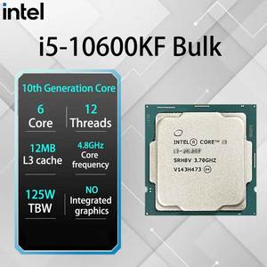 ซีพียู Intel Core i3 i5 รุ่นที่ 10 ซีรีส์ 10400 10400F 10105F 10105 10600KF แบบ Bulk / Tray สำหรับคอมพิวเตอร์เดสก์ท็อป Intel รุ่นที่ 10 - Product Image 5