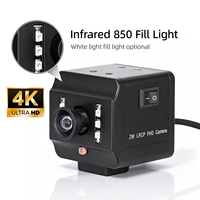 Kamera USB ZWAK IMX317 8MP IR850 Sudut Lebar Tanpa Distorsi HD 4K Penglihatan Malam Inframerah