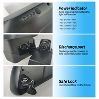 Batterie de vélo électrique au lithium personnalisée 36V 48V Tiger Shark 5 13Ah 15Ah 17.5Ah 30A BMS 1000 cycles de vie avec chargeur