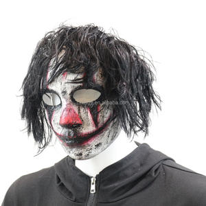 หน้ากากพลาสติกตัวตลกสยองขวัญแบบเต็มหน้าพร้อมวิกผมสำหรับงานปาร์ตี้ฮาโลวีนและกิจกรรมแนวสยองขวัญ - Product Image 3
