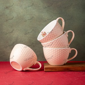 Cuenco de sopa de Navidad de estilo nórdico con logotipo personalizado, cuenco de leche de avena de cerámica barato ecológico a granel con asa apto para microondas - Product Image 2