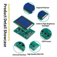 Module d'affichage LCD COB à matrice de points STN 128x64 de 2,93 pouces (LCM) avec circuit intégré AIP31108, luminosité 500, écran bleu
