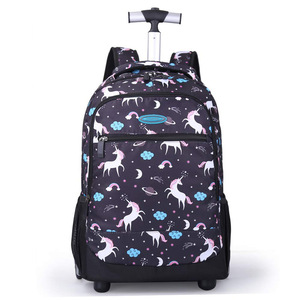 Mochila con ruedas para niños y adultos, mochila impermeable <span class=keywords><strong>de</strong></span> 18 "con ruedas para niñas y niños, bolsa <span class=keywords><strong>de</strong></span> libros con ruedas para <span class=keywords><strong>la</strong></span> escuela - Product Image 4