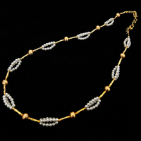 Bijoux de mode simples perle d'eau douce bague design cadeau de fête pour femmes collier plaqué or