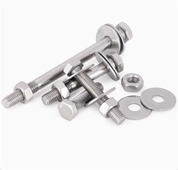 Anti-corrosion DIN933 Stainless Steel Threaded Rod, with Hexagonal Nuts and Flat Washers, M6-M16 for Flanges/piping Flanges